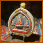 This is a Buddhist amulet made of clay by artisans on the roof of the world. It was fired at high temperatures and then hand-painted with mineral pigments. Its name is Padmasambhava.