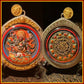 These are amulets made of clay by artisans on the roof of the world. After being fired at high temperatures, they are then hand-painted with mineral pigments. It is called the Six-Armed Mahakala.