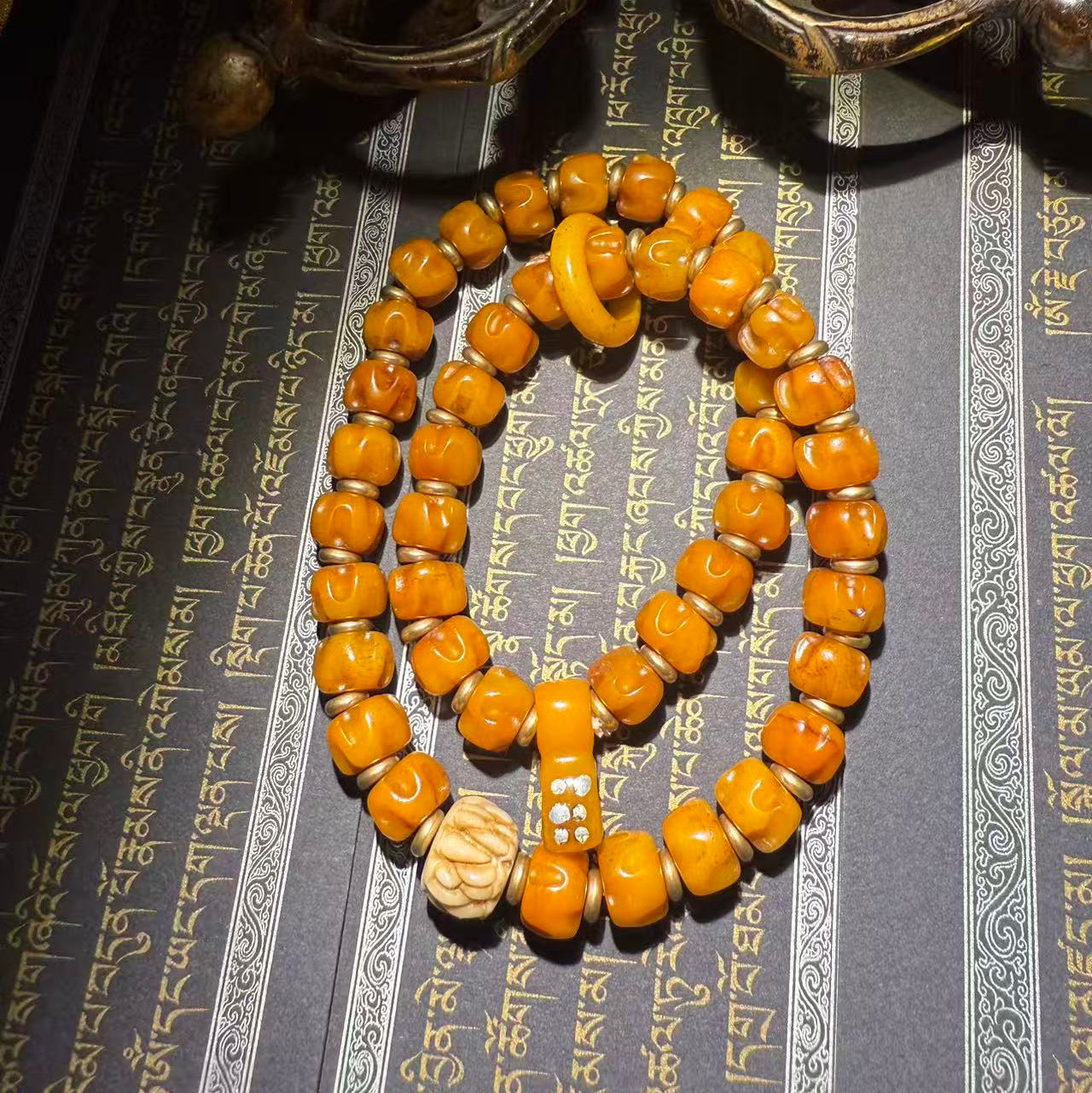 This is a beautifully crafted bracelet made from yak bone by artisans on the roof of the world, showcasing your unique personality.