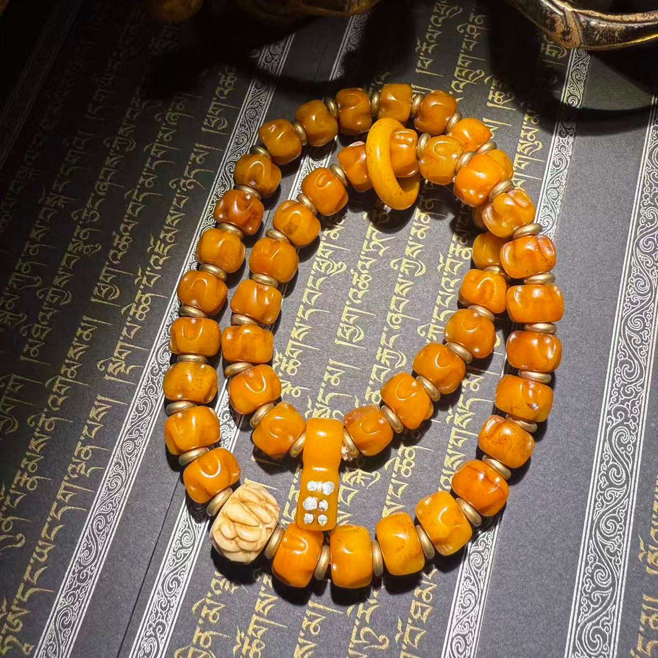 This is a beautifully crafted bracelet made from yak bone by artisans on the roof of the world, showcasing your unique personality.